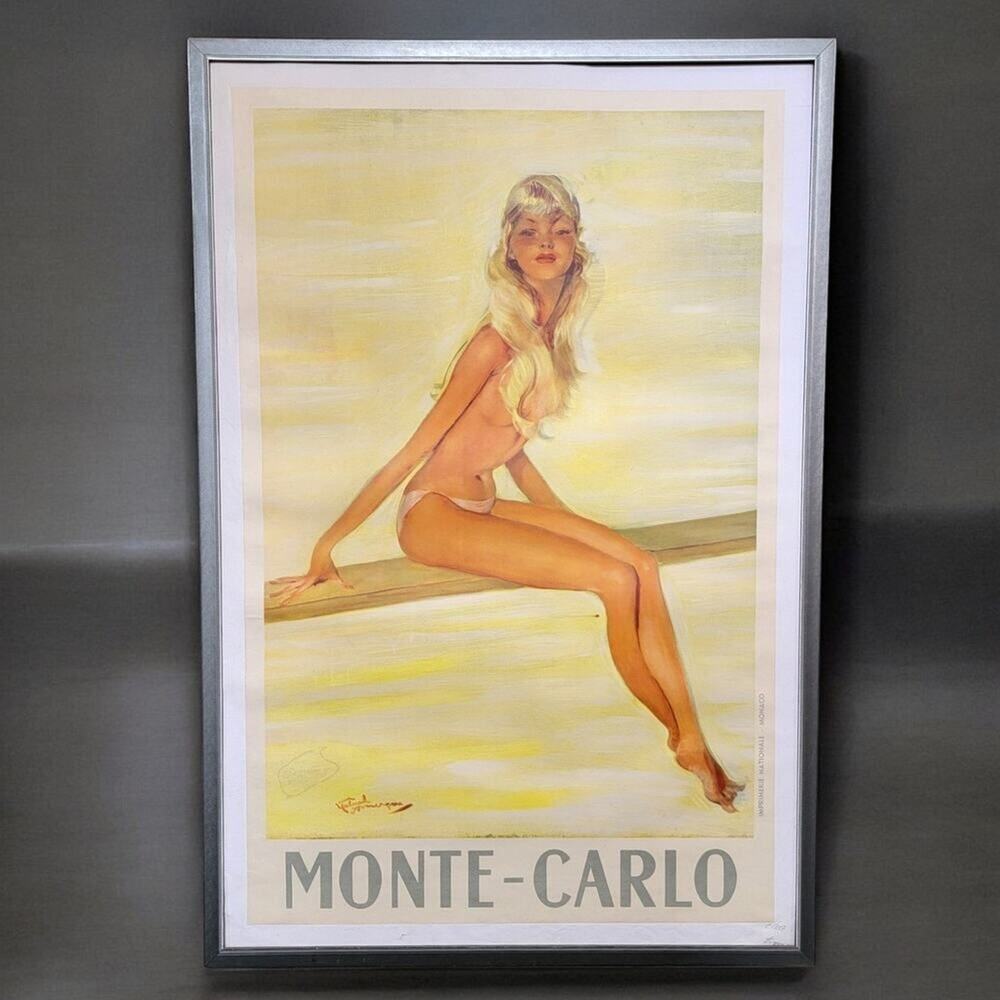 Rare Monte Carlo Vintage Poster by Domergue – A Timeless Icon of Luxury